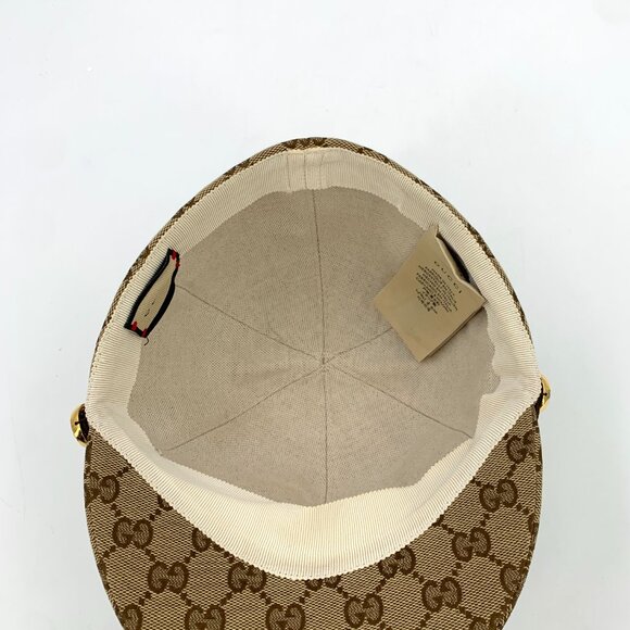 GW0510 Gucci Gucci brown logo jacquard full print cotton baseball cap hat 57cm